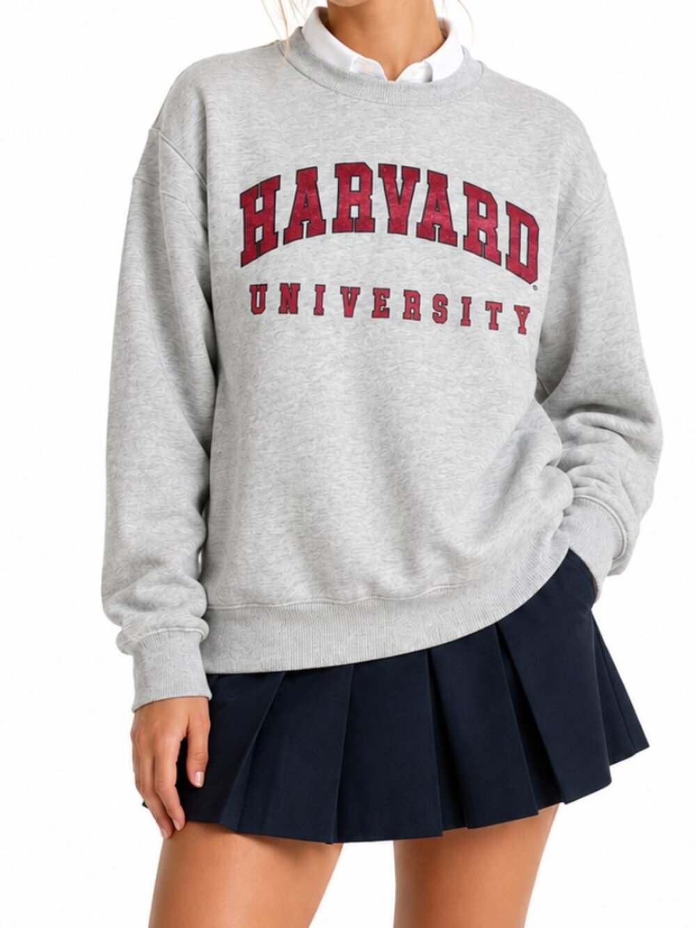 Clockhouse Harvard University Women Small Gray Glitter Graphic Sweatshirt Preppy